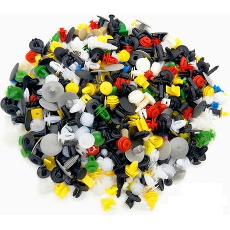 VURAHOME - 500pcs Rivet Clips Plastique, Plastique Fixation Auto Universel, de Garniture Voiture avec Outil Démontage pour Panneaux Garnitures Portes, Différentes Formes et Tailles (1/4)