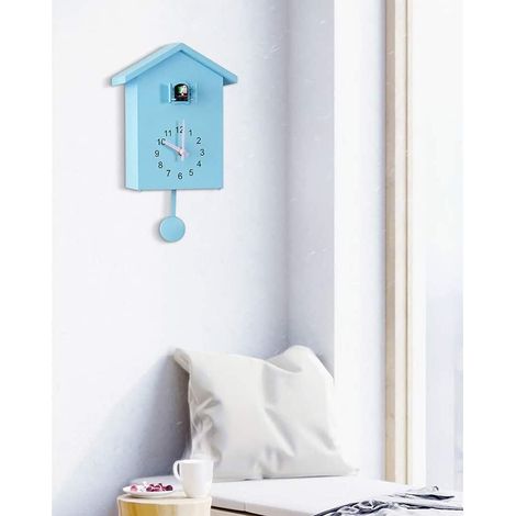 1 Horloge Coucou, Matériau ABS, Chiffres Clairs, Son Naturel, Capteur Lumière, Pour Salon Chambre Cuisine Bureau