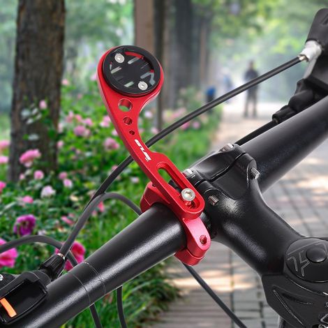 Support d'extension en alliage d'aluminium pour compteur kilométrique de vélo avec adaptateurs (rouge) (1/5)