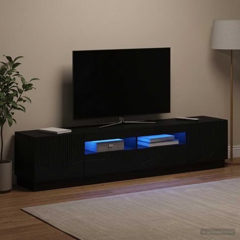 vidaXL LED TV Cabinet HOORN 3 pcs Black Engineered Wood (1/5)