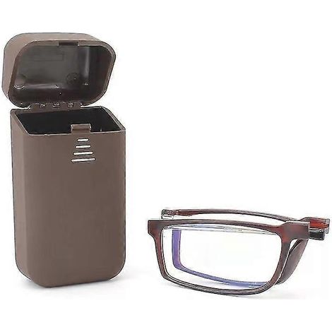 Lunettes de lecture pliables, ultra-légères, avec filtre anti-lumière bleue, étui inclus, faciles à transporter, 2501 pièces, marron (1/5)