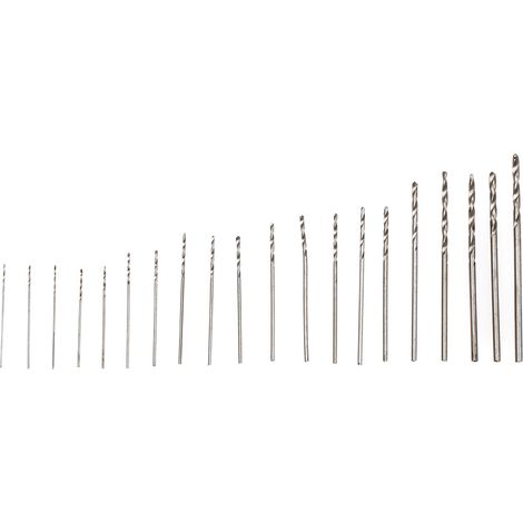 Coffret de 20 mini forets HSS (acier rapide) pour le perçage du bois, livrés dans un étui. (1/5)