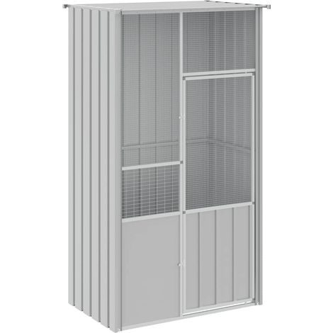 Gabbia per uccelli 115 x 78 x 200 cm acciaio zincato grigio 020041702