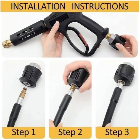 Adaptateur Tuyau Nettoyeur Haute Pression - Filetage M22 - Pour Connexion Pompe et Tuyaux Compatibles - 1 Pièce (1/4)