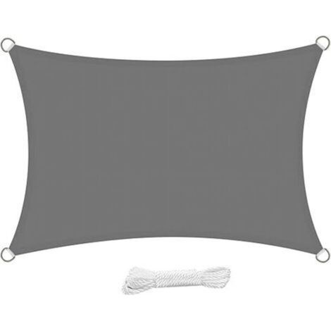 Rechteckiges Sonnensegel 3x4 Meter Wasserdichtes Sonnensegel Wasserabweisend UV-beständig 4x3 m für Garten Terrasse Patio, Grau (1/5)