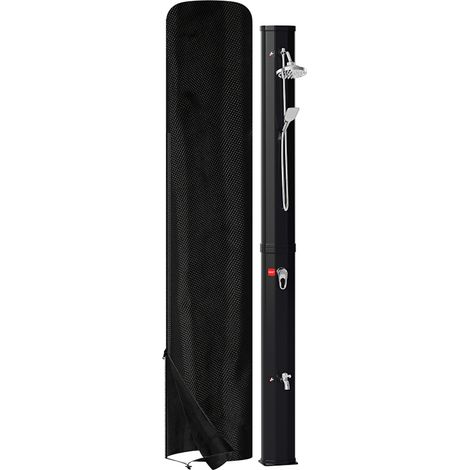 Randaco Douche Solaire d’Extérieur 40L, 225cm Douche de piscine Incluse Housse de protection& douchette Température max. 60° sans raccordement électrique