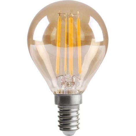 FABRILAMP Bombilla Filamento Esferica 7x4,5d 4w 380lm E14 Ambar 2700k (1/2)