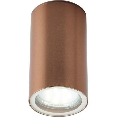 Litecraft Kenn Ceiling Light Outdoor Porch Downlight IP44 Fitting - Copper (1/5)