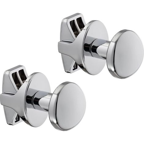 Paire de Porte-Serviettes Handy Grip sans Trous pour Tubes Ronds, visses au radiateur sèche-Serviettes sans perçage - Fabriqué en Italie - Chrome (1/5)