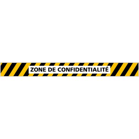 LOT DE 4 BANDES DE MARQUAGE AU SOL ZONE DE CONFIDENTIALITE ANTIDERAPANT (G1490)