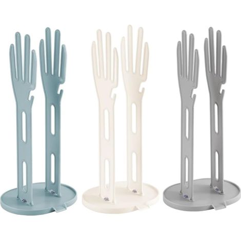 Juego de 3 escurridores de guantes de cocina con bandeja recogegotas - Soporte de pared para utensilios de limpieza - Estante de almacenamiento que ahorra espacio (1/5)
