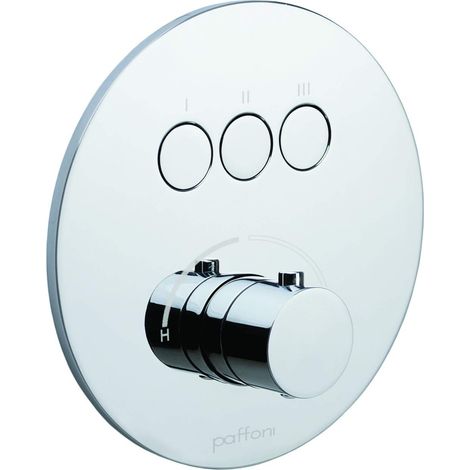 Pieza exterior para mezclador de ducha empotrable de 3 funciones con placa redonda Paffoni Compact Box CPM019CR  Cromo