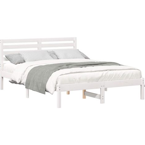 Maison Exclusive - Struttura del letto Bianco 140 x 190 cm Pino massello