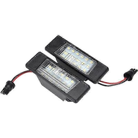 Lot de 2 éclairages de plaque d'immatriculation à 18 LED en plastique pour Nissan Qashqai X-Trail Juke Primera. (1/5)