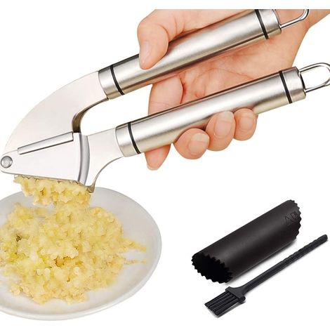 Ensemble presse-ail haut de gamme - Hachoir à viande, broyeur et éplucheur en acier inoxydable grande capacité, conception ergonomique, couvercle supérieur antirouille, facile à nettoyer et compatible (1/5)