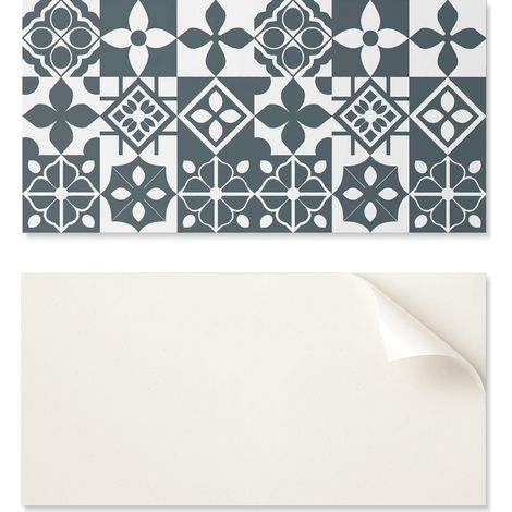Decoraci贸n de pared autoadhesiva para sal贸n, 120x60 cm, dise帽os geom茅tricos en azulejos.