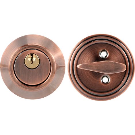 Serrure de porte de chambre à coucher antivol à cylindre unique en acier inoxydable avec clés (bronze) (1/5)