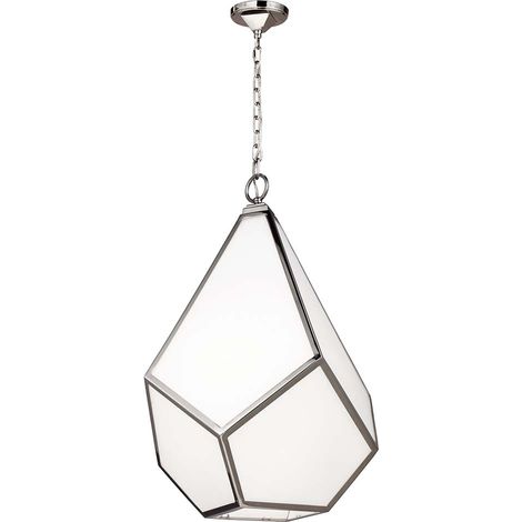 Elstead - Grand lustre à 4 ampoules au fini diamant, nickel poli, E27