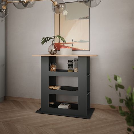 Tavolo da bar Repose, Quercia dorata/antracite, 110 x 65 cm, Vicco
