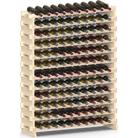 Cantinetta Portavino in Legno Naturale 120 Scomparti VinoBar Portabottiglie (1/5)