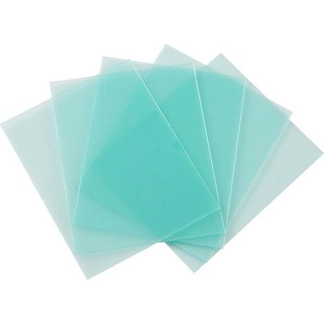 Lot de 10 verres de casque de soudage, 115 x 90 mm, plaque de protection transparente en plastique résistant aux hautes températures, lentille de rechange pour souder la feuille de (1/5)