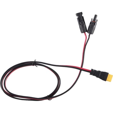 Câble de connexion femelle XT90 14 AWG 1,5 m vers panneau solaire pour applications solaires et centrales électriques portables (1/5)