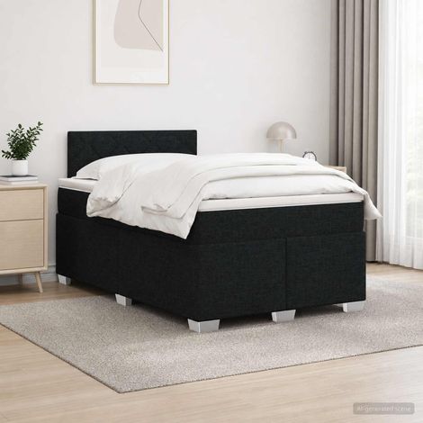 vidaXL Lit de box spring avec matelas et LED Noir 120 x 200 cm Tissu (1/5)