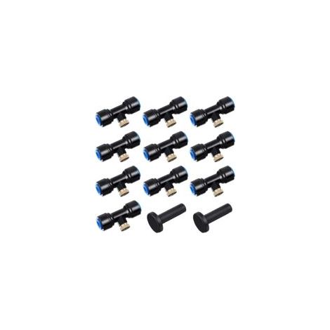 Système D'irrigation Système de Brumisateur Extérieur Kit,Buse de Pulvérisation en Laiton pour Jardin,Atomiseur Buse,Avec 10 Buses pour Jardin Terrasse Patio Bricolage