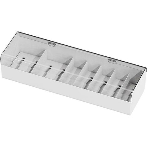 Boîte de rangement de câbles en plastique transparent (1 pièce) - Organisateur de câbles d'alimentation et d'appareils électroniques-29.3x9.7cm-White (1/4)