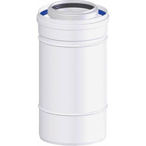 TEN – Conduit de fumée concentrique Ø60/100 mm – Longueur 50 cm – PP intérieur et Alu extérieur – Raccordement chaudières ventouses gaz et fioul