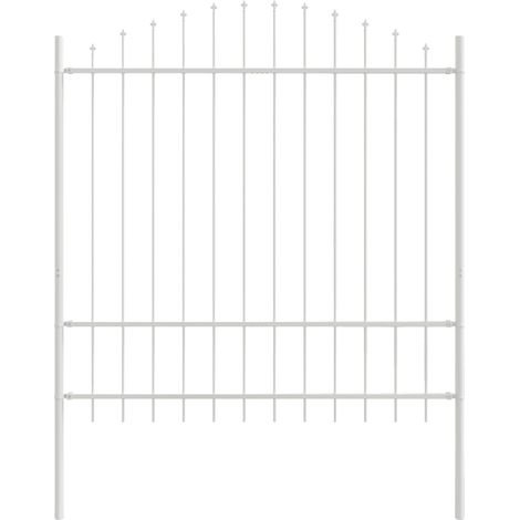 Maison Exclusive - Gartenzaun 7 pcs Weiß 170 x 215 cm Pulverbesch (1/5)