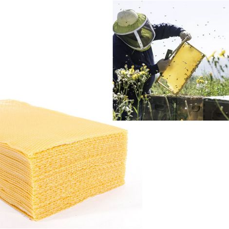 10 feuilles de cire d'abeille naturelle pour la fabrication de bougies, en nid d'abeille, pour enfants et adultes. (1/5)