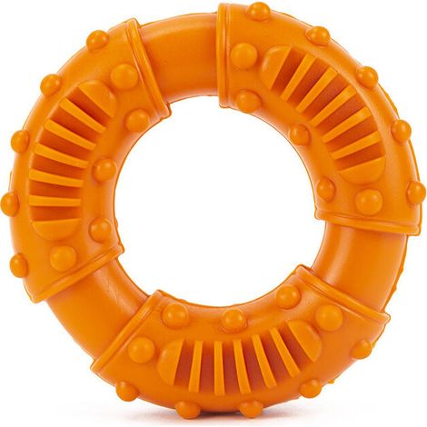 Jouet pour chien ultra-résistant pour les gros macheurs - jouet pour chien pratiquement indestructible en caoutchouc naturel(orange) (1/5)