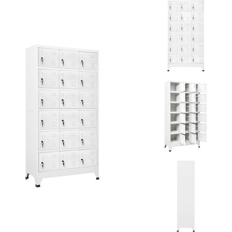 Schließfachschrank mit 18 Fächern Metall 90x40x180 cm - Schliessfachschrank - Garderobenspinde - Metallschrank - Lagerungsschrank - Abstellraum (1/5)