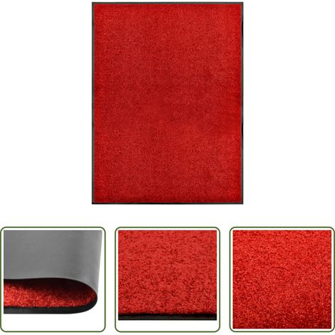 Tapis anti-poussière - Paillasson lavable Rouge 90x120 cm (1/5)