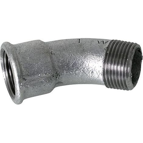 Hermann Schmidt Temperguss coude DN 25, 2000 "45°, filetage intérieur/filetage extérieur, galvanisé (1/3)