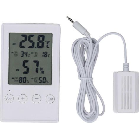 Multifunktionales digitales Hygrometer-Thermometer mit Sonde zur Überwachung von Luftfeuchtigkeit und Temperatur für Zuhause