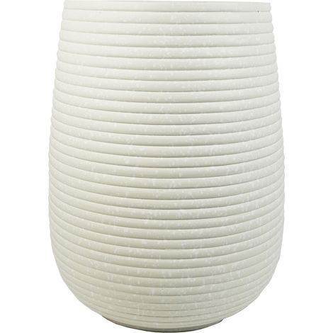 41cm x 30cm Mikos Large Ridged Composite Planter - Stone Colour (1/5)