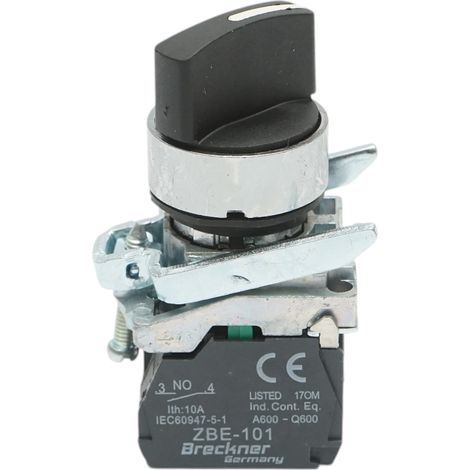 Selettore a 2 posizioni con blocco 1NO+1NC, 24V/10A, TB4-BD25 Breckner Germany (1/5)