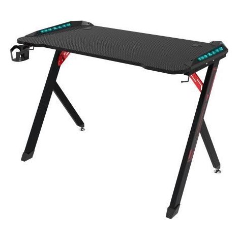 Bureau Gaming - BERSERKER GAMING - PREMIUM BALDER-120 ILLUMINATO - Superficie in fibra di carbonio - LED RGB con telecomando - 113x60x75 cm