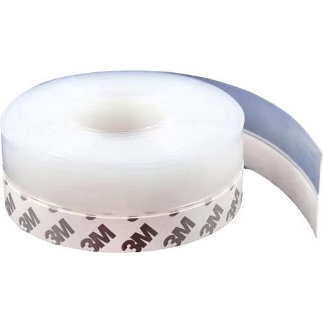 Striscia sigillante in silicone, 5 m, trasparente, autoadesiva, per la parte inferiore della porta, guarnizione per porte, guarnizione inferiore (1/4)