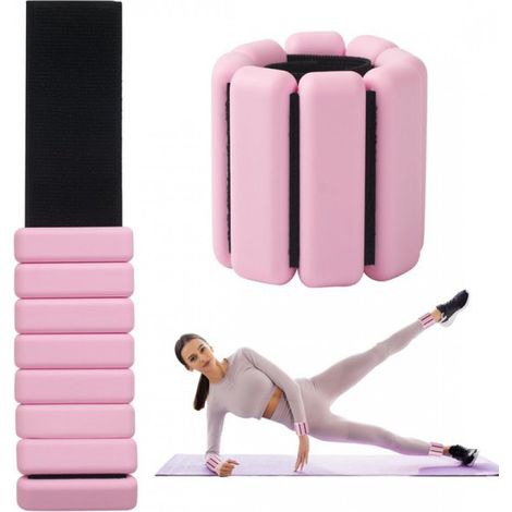 Poids pour chevilles et poignets - Poids pour chevilles et poignets - Haltères - Fitness Pilates - 2 x 450 g (2 x 1 lb) - Réglables - Fitness Pilates - Poids pour poignets et chevilles - Sangle de che (1/5)