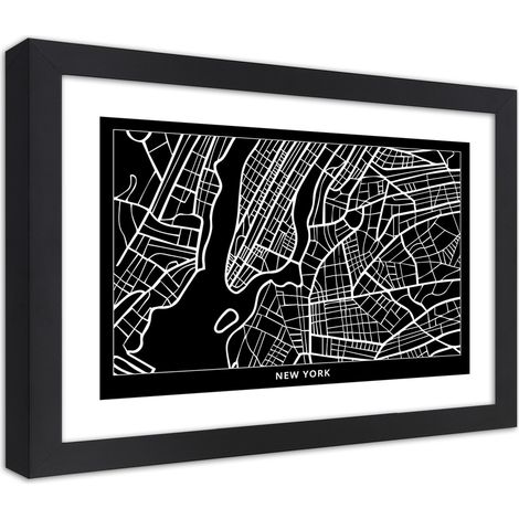 Quadro con cornice, Piano di New York - 100x70 (1/5)