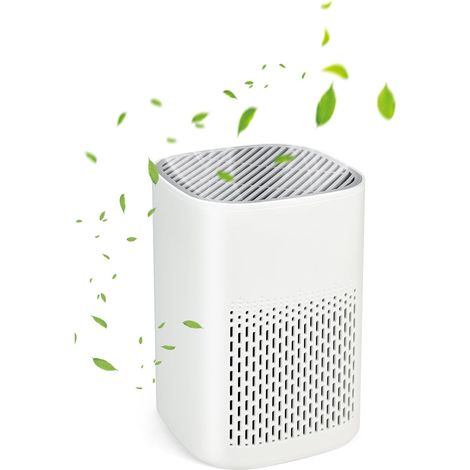 Purificateur d'air HEPA pour chambre à coucher – Un purificateur d'air compact à trois niveaux équipé d'un filtre H13 pour éliminer la fumée, la poussière et les squames d'animaux alimenté par USB. (1/5)