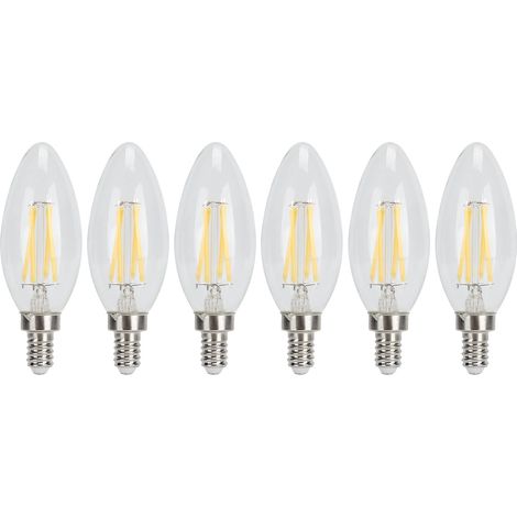 Lot de 6 ampoules bougies C35 4000K, culot E14, décoratives pour lustres, 110-130V, lumière naturelle (1/5)