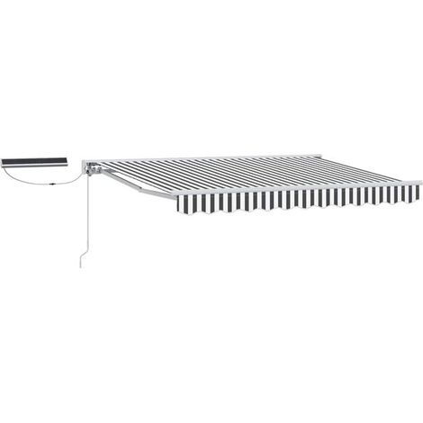 Store banne motorisé rétractable, gris anthracite et blanc, 2,5 x 2 mètres (1/5)