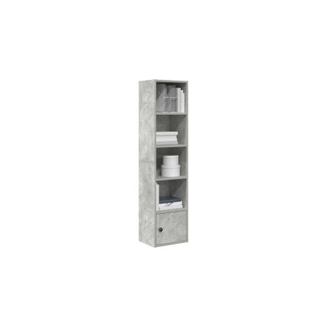 Bibliothèque gris béton 31x24x127 bois d'ingénierie (1/5)