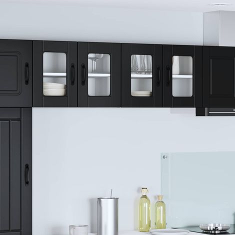 Küchenschrank 2 pcs Schwarz 60 x 31 x 40 cm Holzwerkstoff