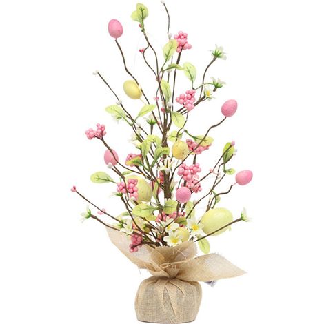 Décorations de Pâques, arbre à œufs de Pâques à poser sur la table, pour la maison, les fêtes, les mariages, les vacances, le printemps et l'été - Cadeaux (1/5)