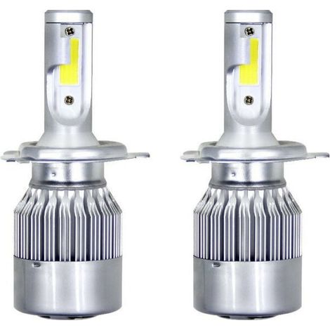Feu Avant LED COB H4 - 200 W - 40000 Lm - 6000 K - Faisceau Haut/Bas - Pour Voiture SUV Véhicule Utilitaire - Lot de 2 (1/5)